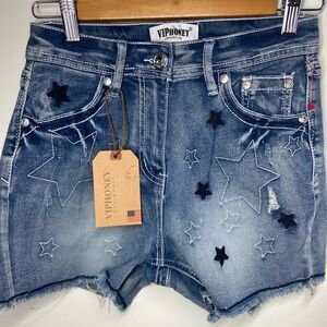 Women's Star Embellished Denim Shorts